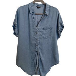 1250C BLOUSE SIZE LARGE POCKET‎ FRONT SHORT ROLLED SLEEVE ECO FRIENDLY